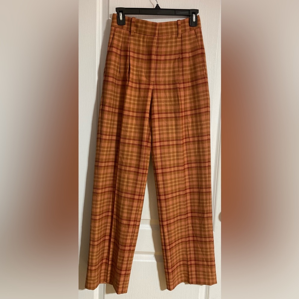 Aritzia Wilfred High Waisted Wool Blend Plaid Carnaby Carrot Ankle Pants Size 0 - Picture 5 of 14